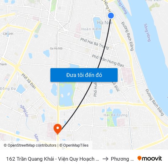 162 Trần Quang Khải - Viện Quy Hoạch Thủy Lợi to Phương Mai map