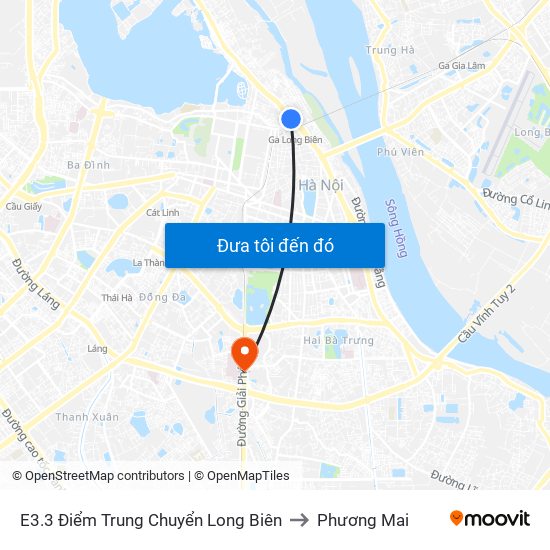 E3.3 Điểm Trung Chuyển Long Biên to Phương Mai map