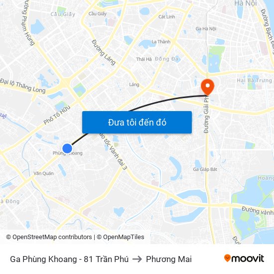 Ga Phùng Khoang - 81 Trần Phú to Phương Mai map