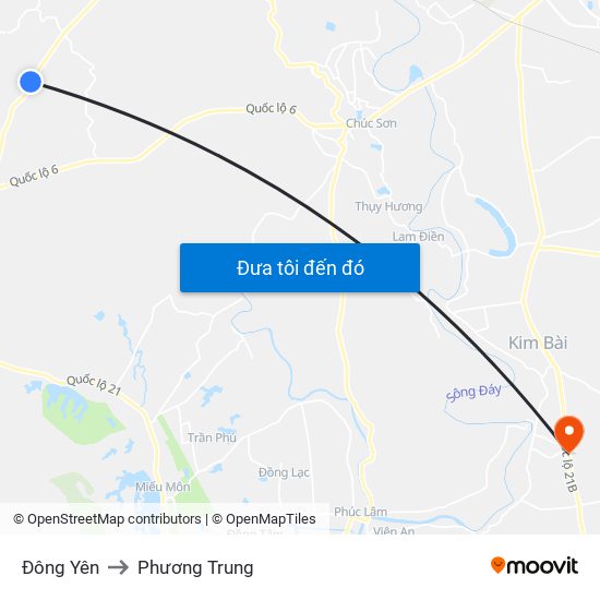 Đông Yên to Phương Trung map