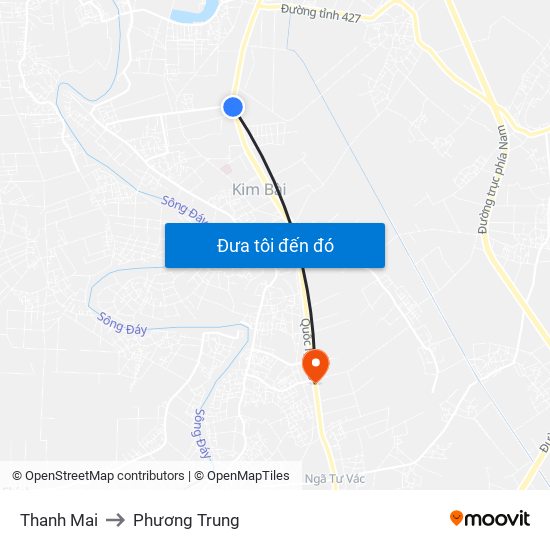 Thanh Mai to Phương Trung map