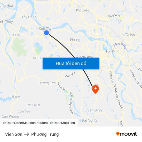 Viên Sơn to Phương Trung map
