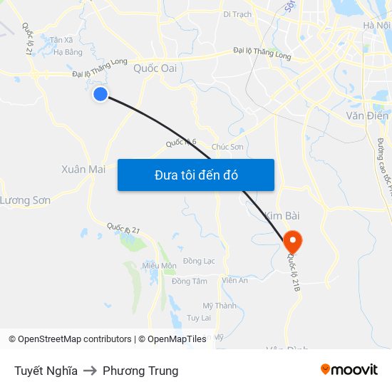 Tuyết Nghĩa to Phương Trung map