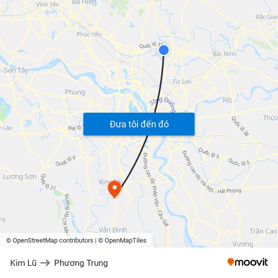 Kim Lũ to Phương Trung map