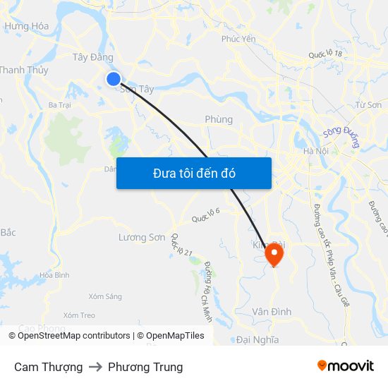 Cam Thượng to Phương Trung map