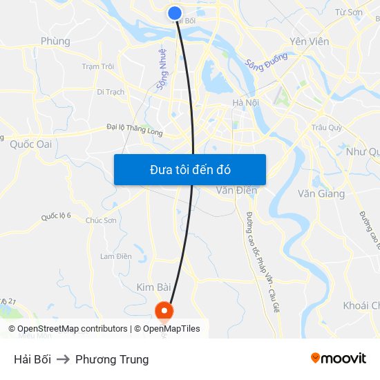 Hải Bối to Phương Trung map