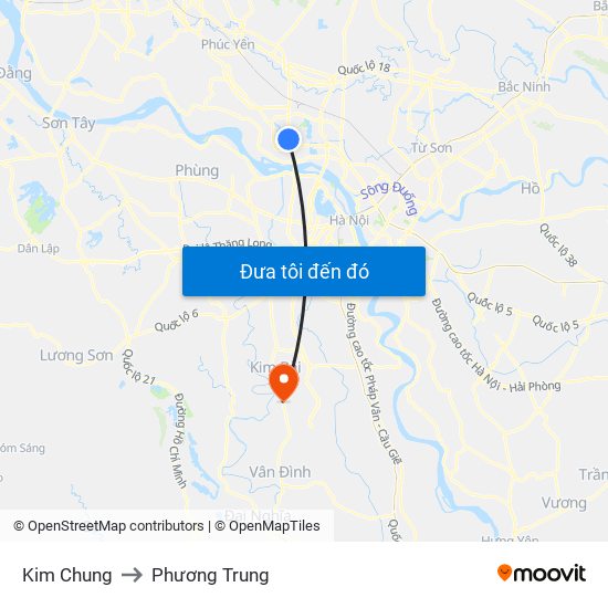Kim Chung to Phương Trung map