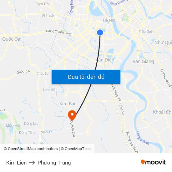 Kim Liên to Phương Trung map