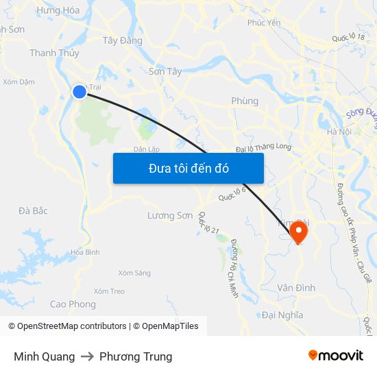 Minh Quang to Phương Trung map