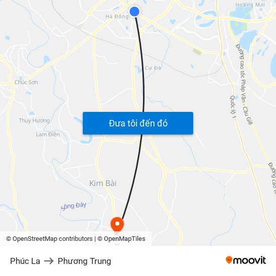 Phúc La to Phương Trung map