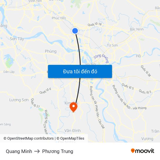Quang Minh to Phương Trung map