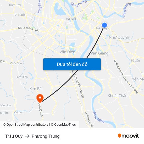 Trâu Quỳ to Phương Trung map