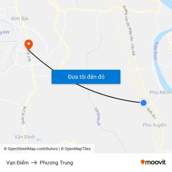 Vạn Điểm to Phương Trung map