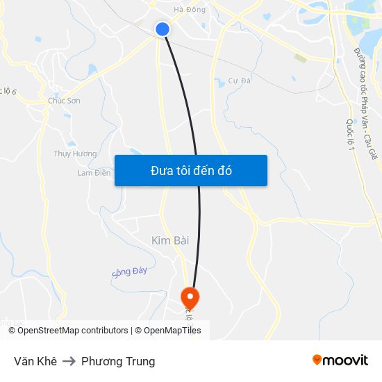 Văn Khê to Phương Trung map