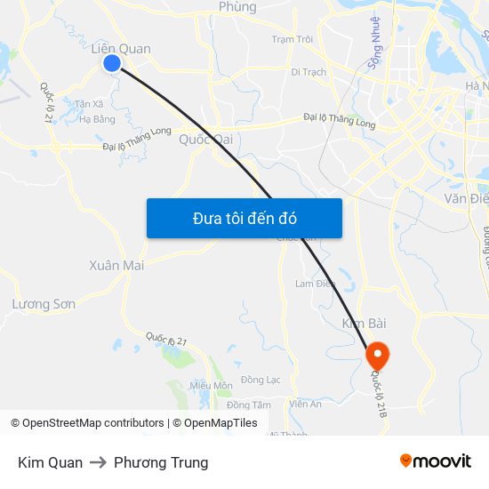 Kim Quan to Phương Trung map