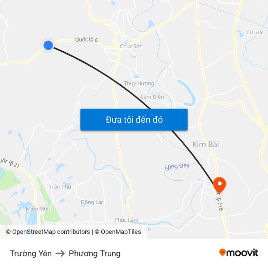 Trường Yên to Phương Trung map