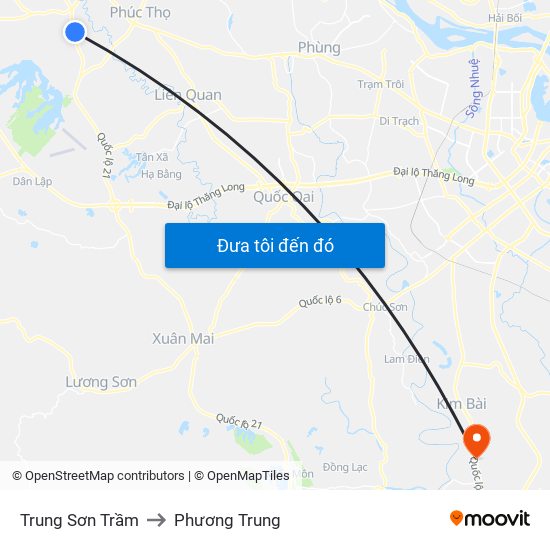 Trung Sơn Trầm to Phương Trung map