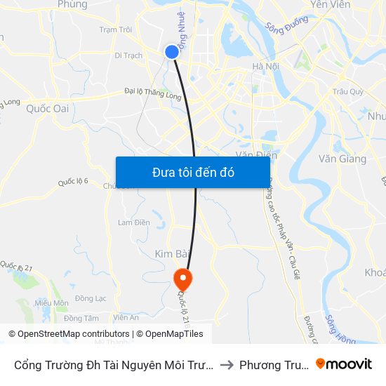 Cổng Trường Đh Tài Nguyên Môi Trường to Phương Trung map