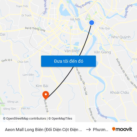 Aeon Mall Long Biên (Đối Diện Cột Điện T4a/2a-B Đường Cổ Linh) to Phương Trung map