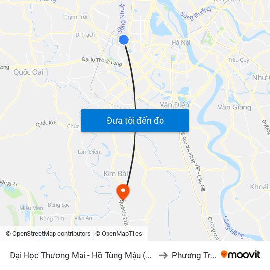 Đại Học Thương Mại - Hồ Tùng Mậu (Cột Sau) to Phương Trung map