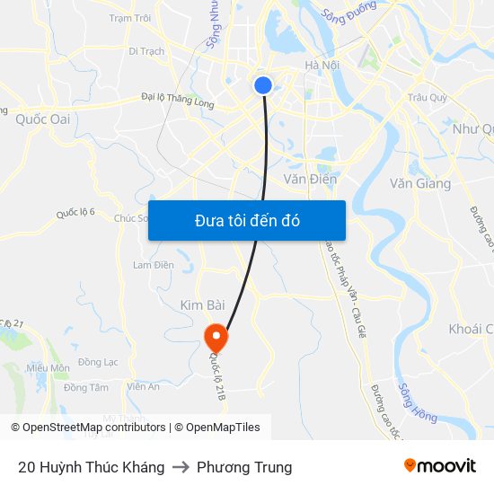 20 Huỳnh Thúc Kháng to Phương Trung map