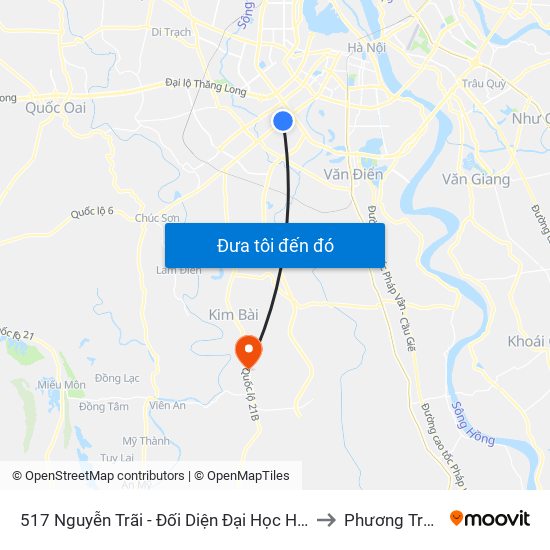 517 Nguyễn Trãi - Đối Diện Đại Học Hà Nội to Phương Trung map