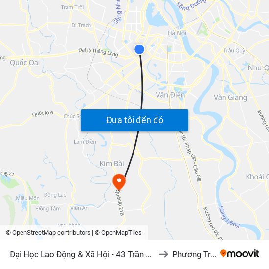 Đại Học Lao Động & Xã Hội - 43 Trần Duy Hưng to Phương Trung map