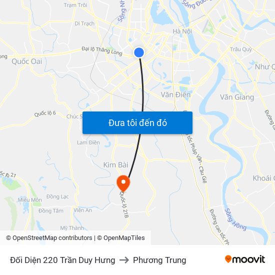 Đối Diện 220 Trần Duy Hưng to Phương Trung map