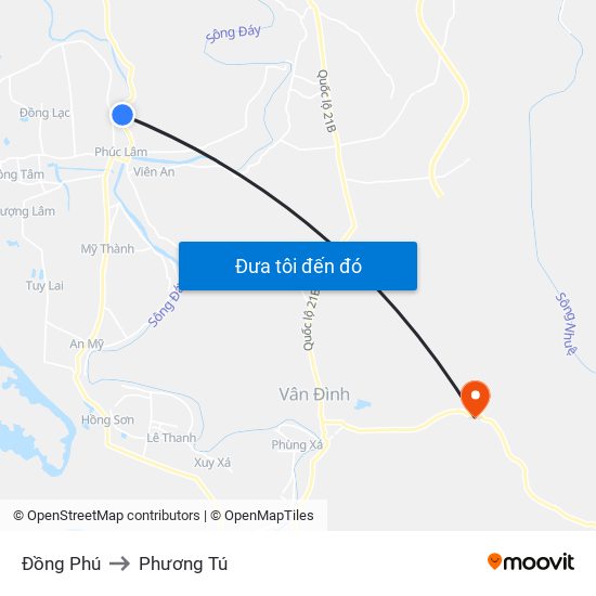Đồng Phú to Phương Tú map