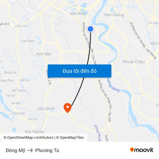 Đông Mỹ to Phương Tú map