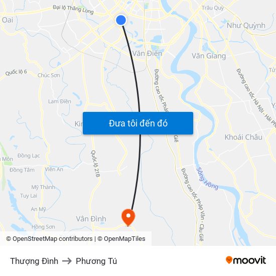 Thượng Đình to Phương Tú map