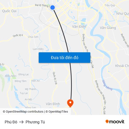 Phú Đô to Phương Tú map