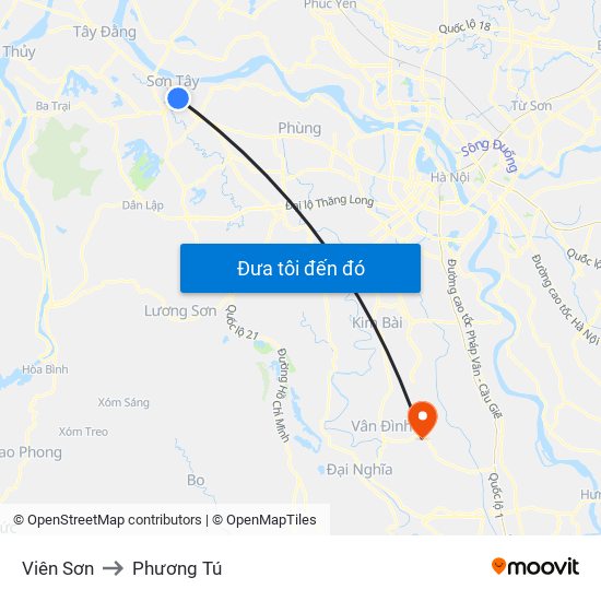 Viên Sơn to Phương Tú map