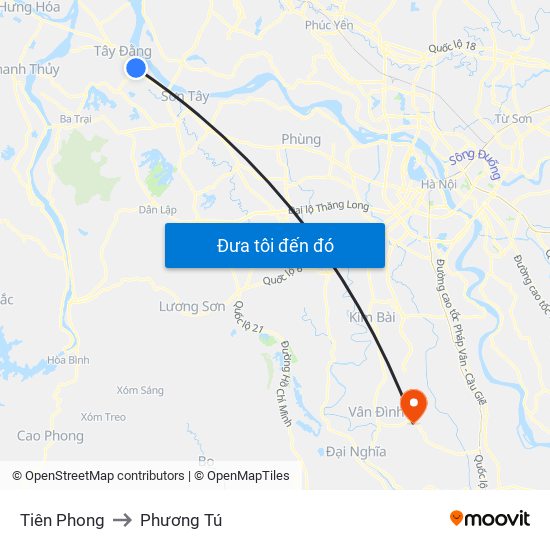 Tiên Phong to Phương Tú map