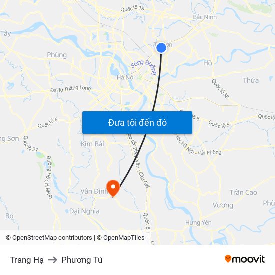 Trang Hạ to Phương Tú map