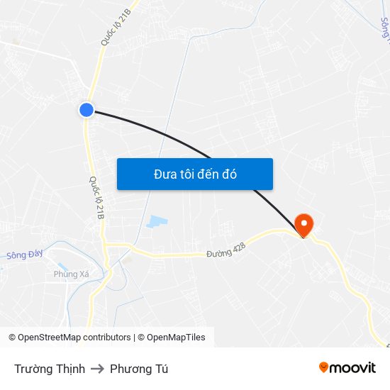 Trường Thịnh to Phương Tú map