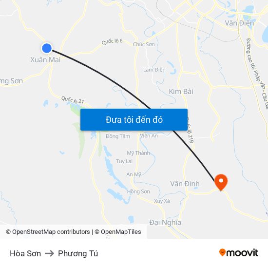 Hòa Sơn to Phương Tú map