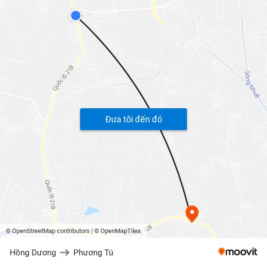 Hồng Dương to Phương Tú map