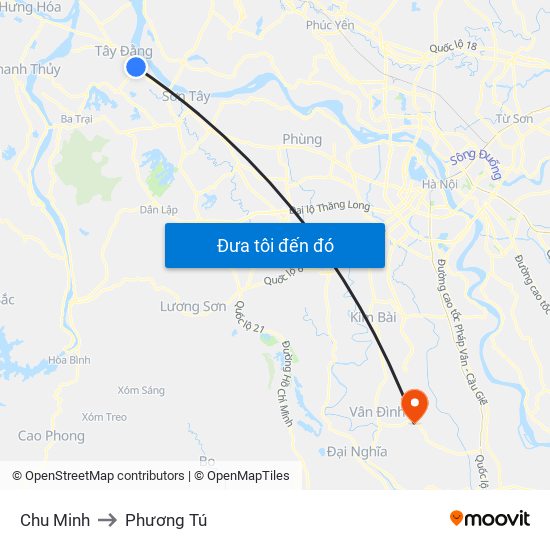 Chu Minh to Phương Tú map