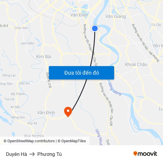 Duyên Hà to Phương Tú map