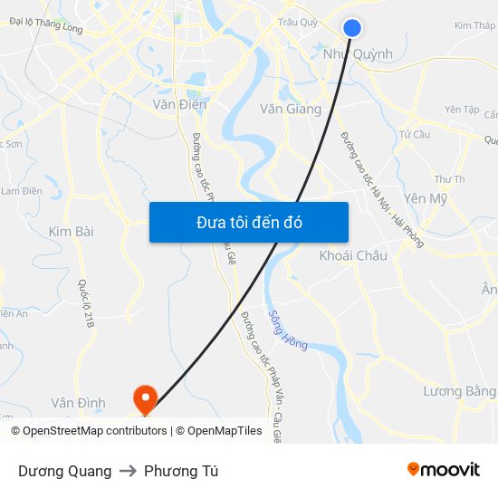 Dương Quang to Phương Tú map