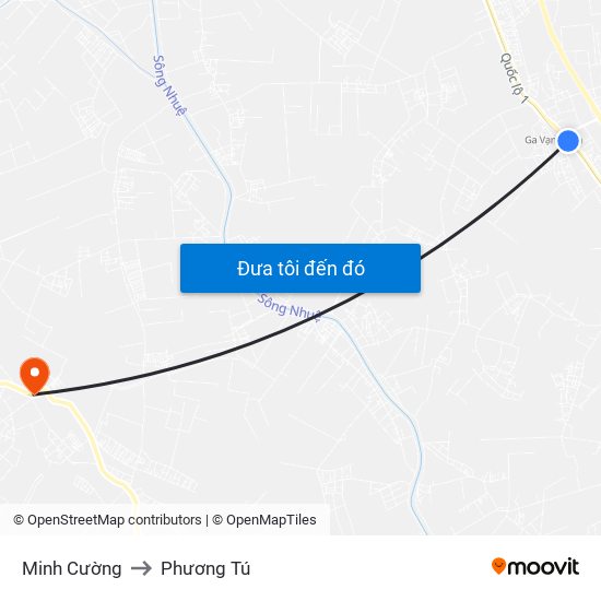 Minh Cường to Phương Tú map
