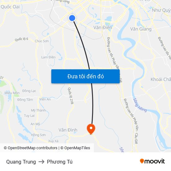 Quang Trung to Phương Tú map