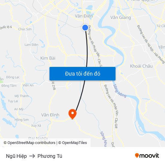 Ngũ Hiệp to Phương Tú map