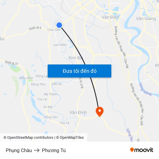 Phụng Châu to Phương Tú map