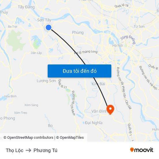 Thọ Lộc to Phương Tú map