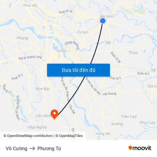 Võ Cường to Phương Tú map