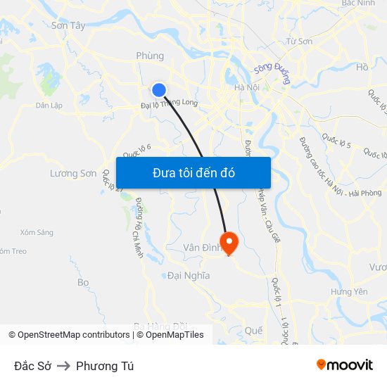 Đắc Sở to Phương Tú map