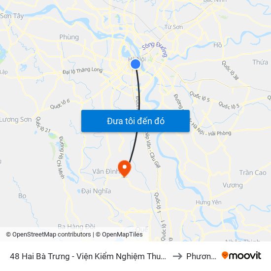 48 Hai Bà Trưng - Viện Kiểm Nghiệm Thuốc Trung Ương to Phương Tú map