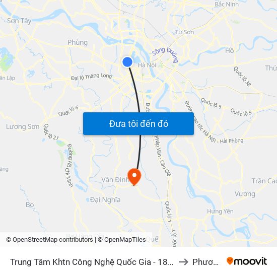 Trung Tâm Khtn Công Nghệ Quốc Gia - 18 Hoàng Quốc Việt to Phương Tú map
